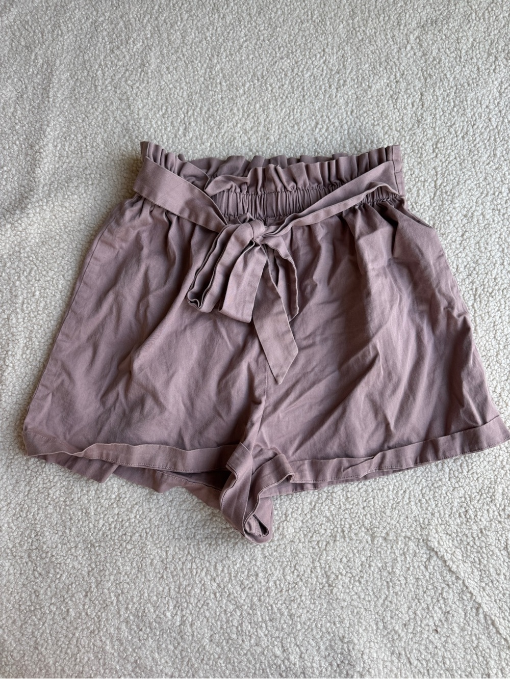 Wild Fable Mauve Paperbag Waist Tie Shorts